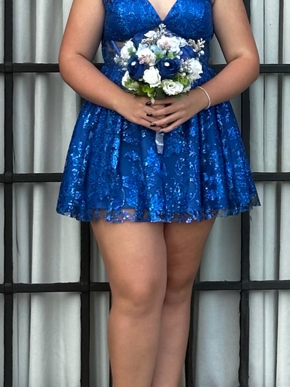 Sparkling Royal Blue Sequin Dress